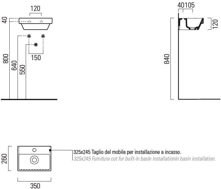 865011 Накладная раковина на столешницу  овальная GSI ceramica Norm - Вид №3