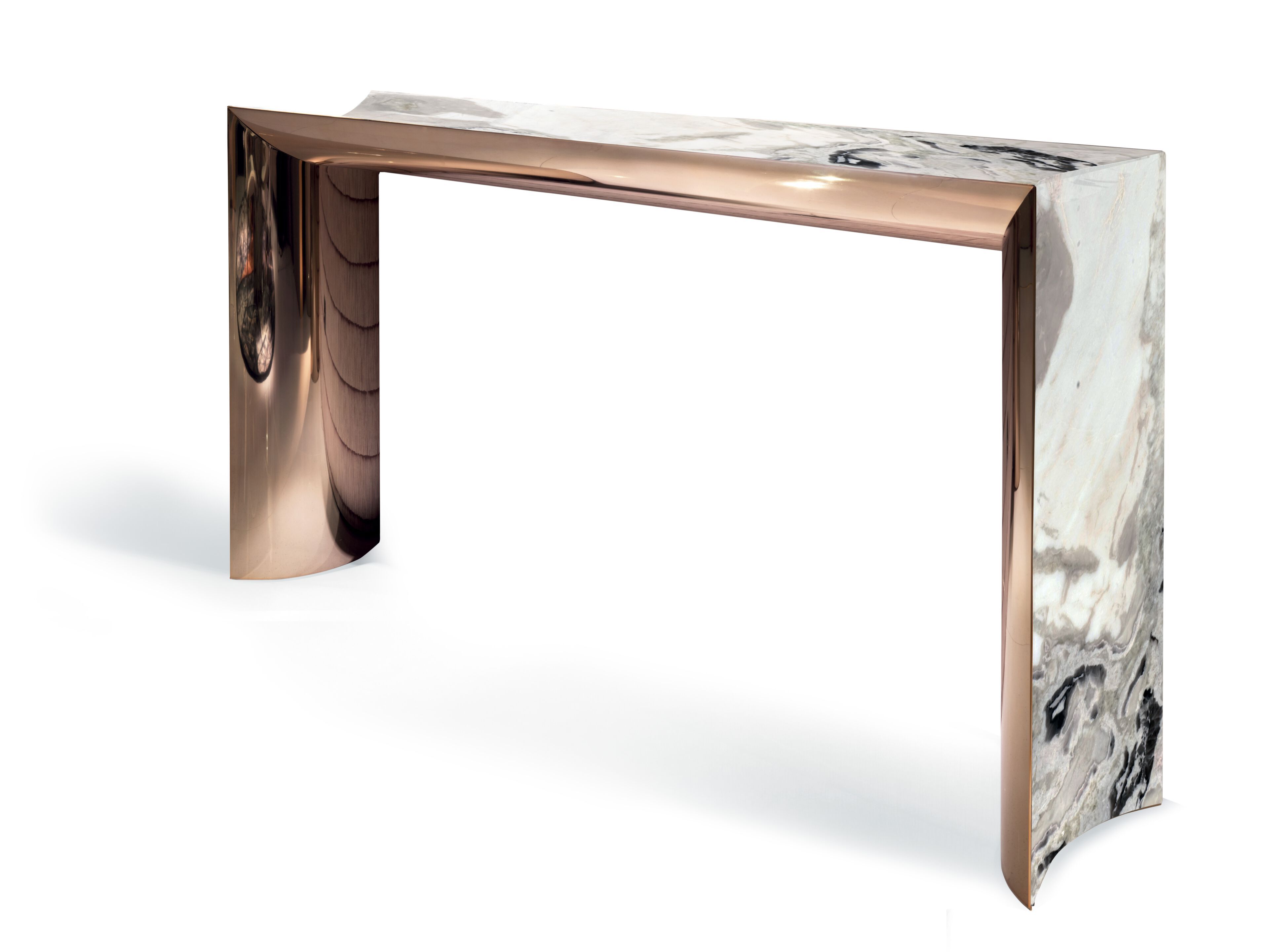 Прямоугольная консоль из мрамора и металла Visionnaire Ekos ARCH-00064517 - Вид №1
