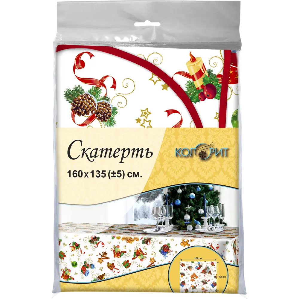 Скатерть «Новый год» прямоугольная 160x135 см цвет белый 82912666 STLM-2080224 Santreyd Мажор - Вид №3