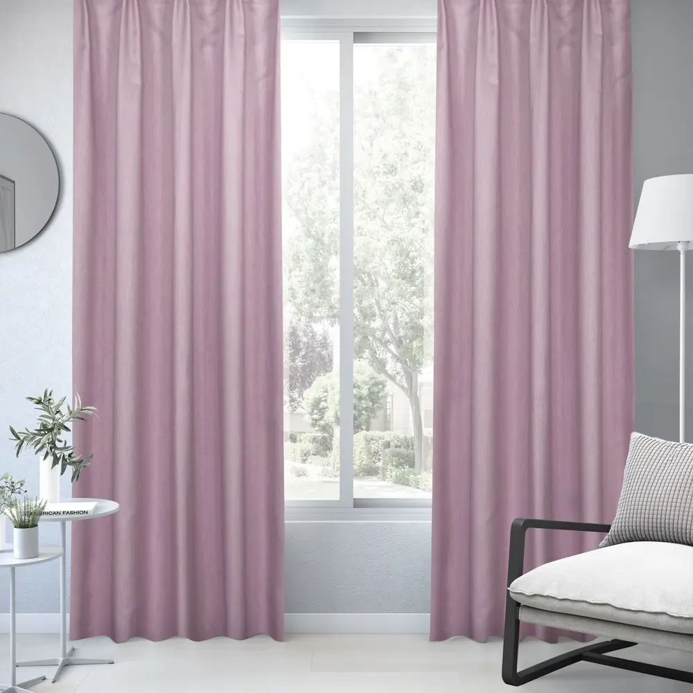 Штора на ленте Inspire Lusena 160x280 см цвет сиреневый 89343238 STLM-2158935 