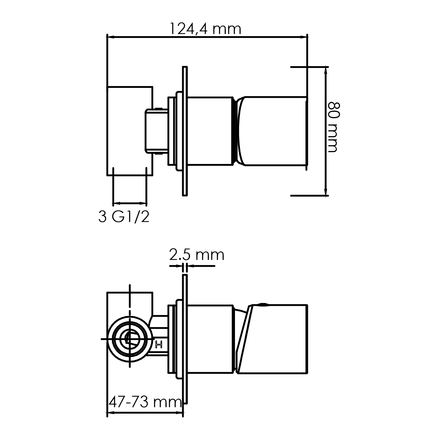7452 Elbe Смеситель для душа WasserKRAFT Elbe 7400  - Вид №1