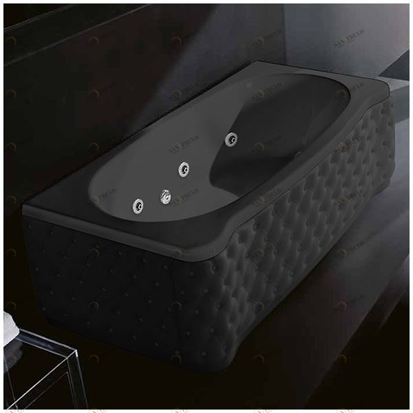 Ванна Gruppo treesse New Classic Young STD-V6747-DX-KC-C чёрная с гидромассажем прямоугольная правая чёрная кожа STDV6747DXKCC