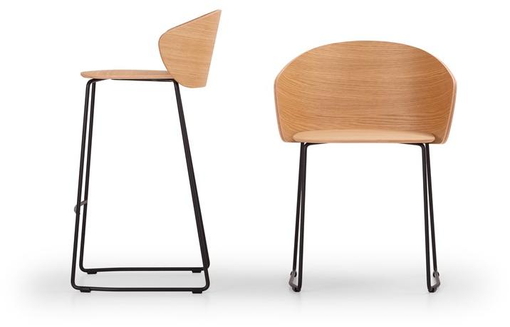 True Design Штабелируемый табурет из стали и салазок из дерева Not wood Nt 6505 - Вид №3