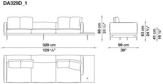 B&B Italia 3-х местный тканевый диван с шезлонгом Dock sun-id-1355318 - Вид №135