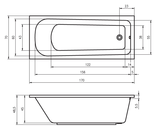 BC0100500000000_top1 Ванна Riho Orion Santreyd - Вид №5