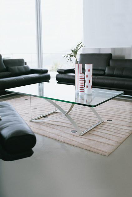 Rolf Benz Прямоугольный журнальный столик из стали и стекла sun-id-1485658 - Вид №2
