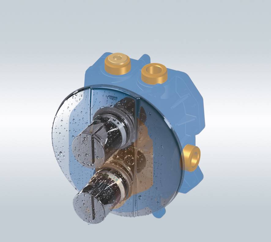 Встраиваемая часть центрального термостатического смесителя GROHE Rapido T, хром (35500000) - Вид №4