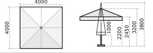 Квадратный зонтик с освещением Scolaro Parasol ARCH-00151462 - Вид №7