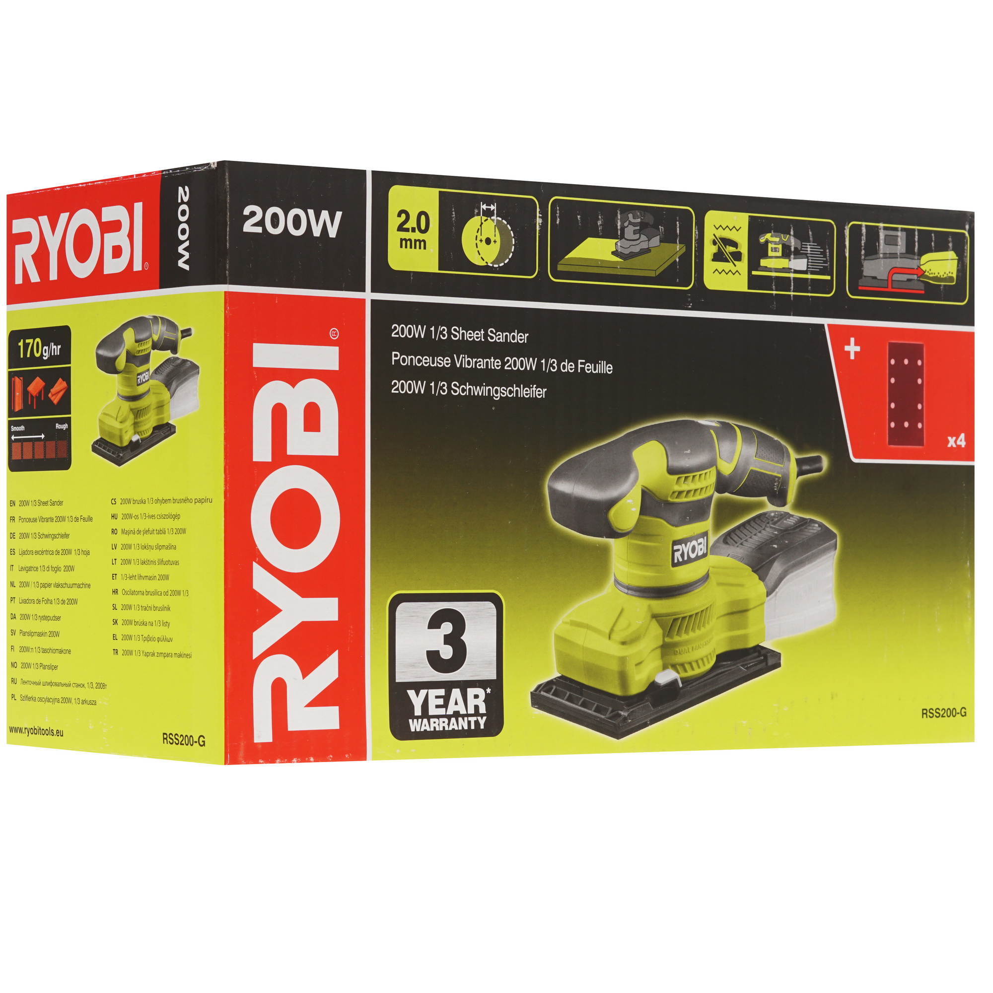 Виброшлифовальная машина Ryobi RSS200-G 8146221 STDN-0120572 - Вид №7