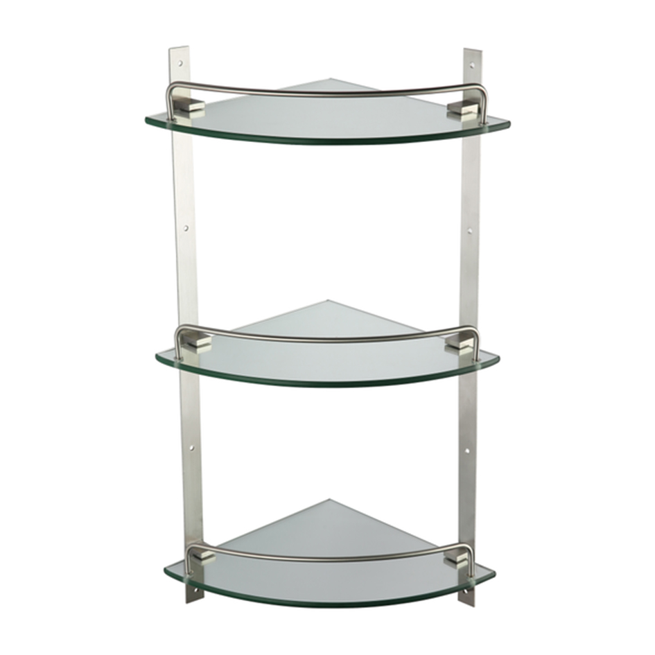 Полка стеклянная тройная MELANA AISI 304 сатин MLN-SY3006 SY серия