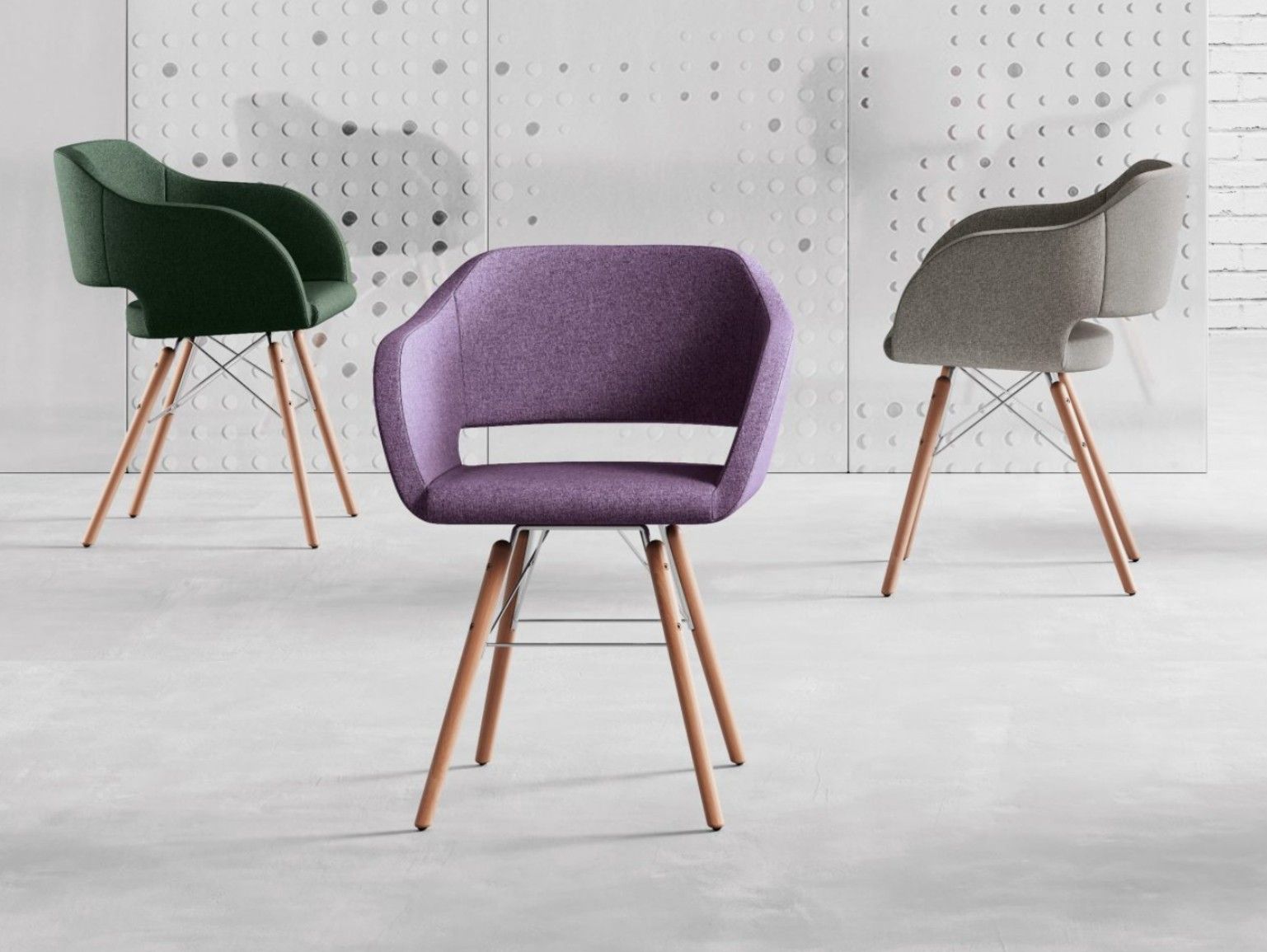 Тканевый стул с подлокотниками для залов ожидания Las Mobili REGIA ARCH-00026783