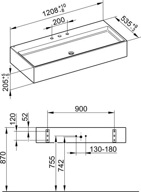 39082901203 Керамический умывальник KEUCO Edition 90 - Вид №3