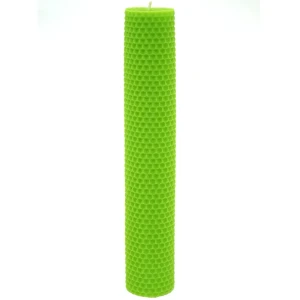 Свеча вощинная цилиндр желто-зеленая 4x26 см