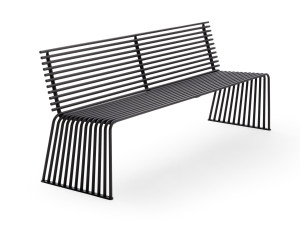 Металлическая скамья со спинкой