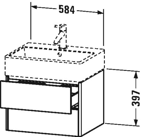 XS419303636 XSquare Тумбочка подвесная Белый шелковисто-матовый лак Duravit - Вид №1