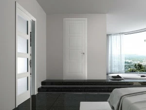 Ghizzi & Benatti Карманная раздвижная дверь из дерева и стекла Synthesi