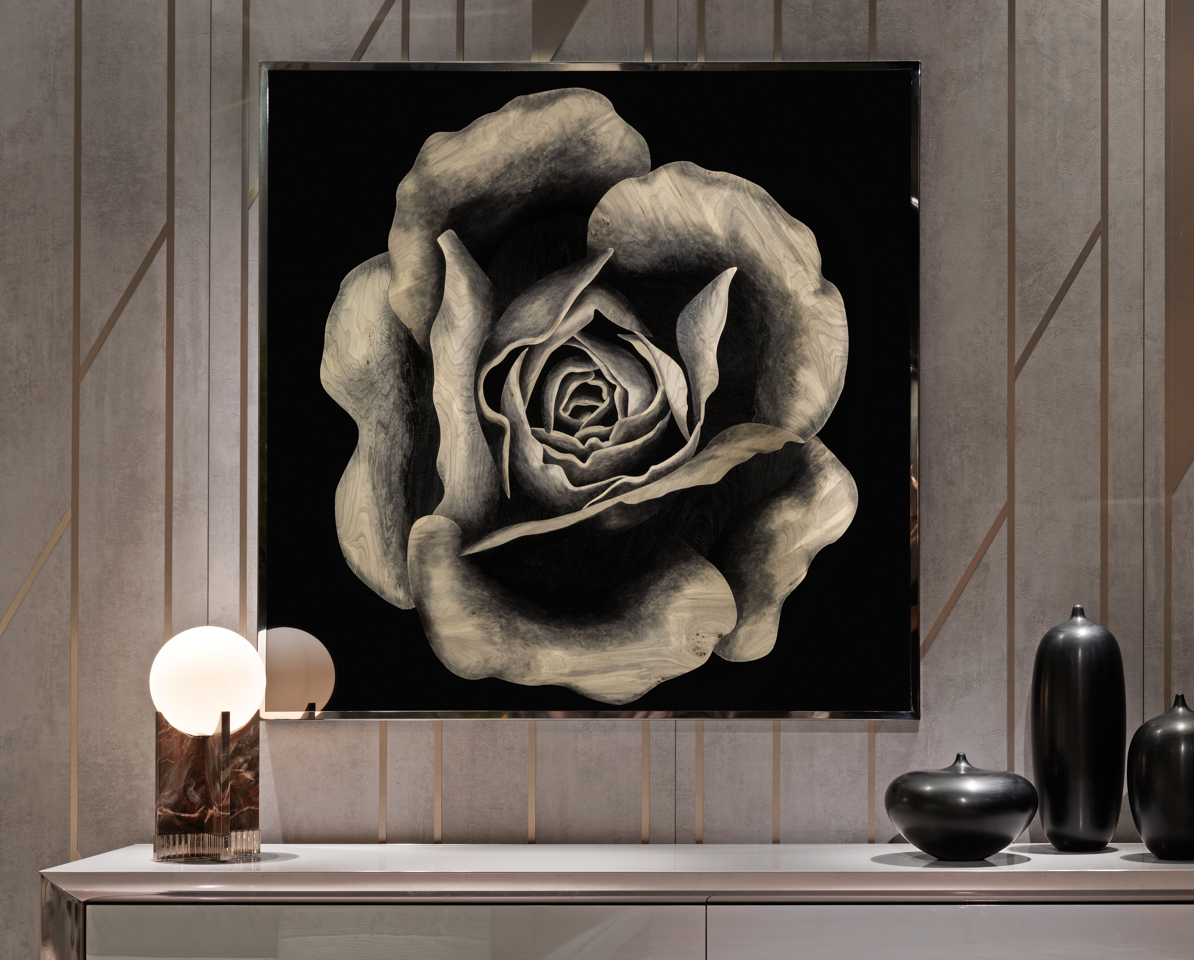 Rosa Fossile Произведение искусства из ископаемого дерева Visionnaire  - Вид №2