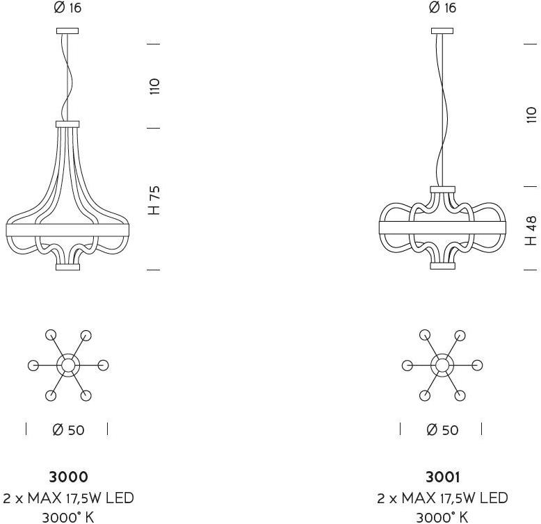 Sylcom Люстра из дутого стекла Festa 3000, 3001 - Вид №4
