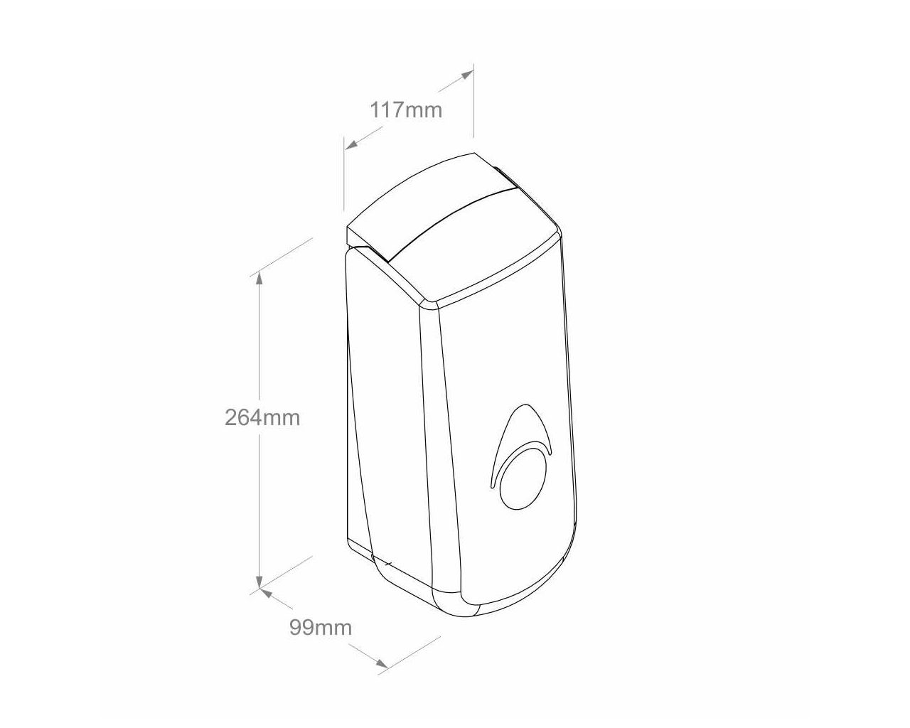 DCB201 Дозатор пенного мыла COMO на 700 г одноразовых блоков, АБС-пластик, белый Merida  - Вид №1