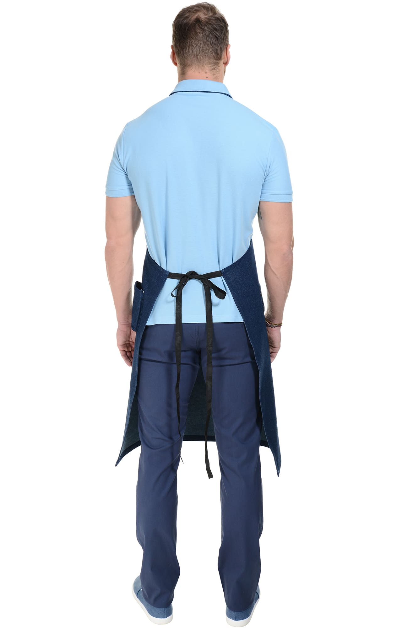 60341 Фартук " DENIM" с нагрудником dark blue (темно-синий) RICON  Одежда для официантов  размер  - Вид №5