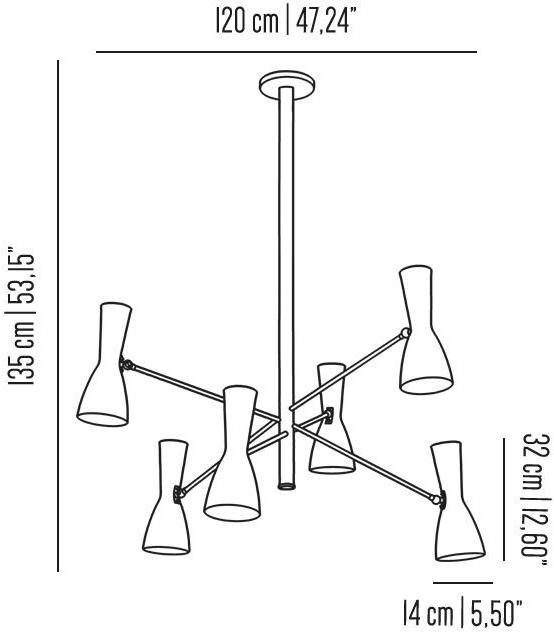 Il Bronzetto Регулируемая люстра из латуни Wormhole Wor09 - Вид №2