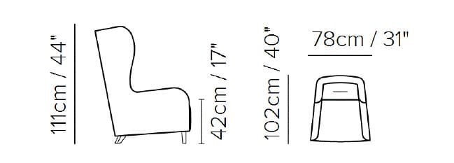 Тканевое кресло с высокой спинкой Natuzzi Italia MARLENE ARCH-00035013 - Вид №7