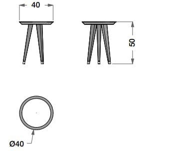 Высокий деревянный и керамический садовый журнальный столик CPRN HOMOOD открытый ARCH-00111562 - Вид №3