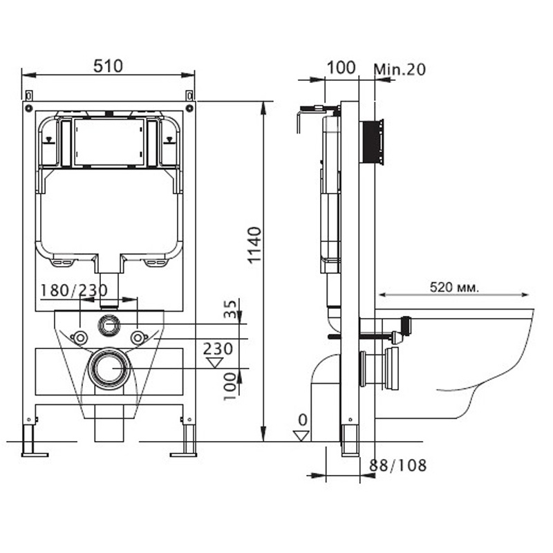 INS-0000007 Монтажная рама Акватек Slim Santreyd - Вид №1