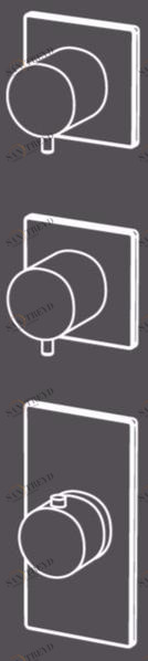 Radomonte Смеситель для душа из нержавеющей стали с переключателем на 3 отверстия Aico Ter55-a