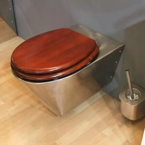 8644 Приставной унитаз напольный Хромированный PURUS Steel Германия