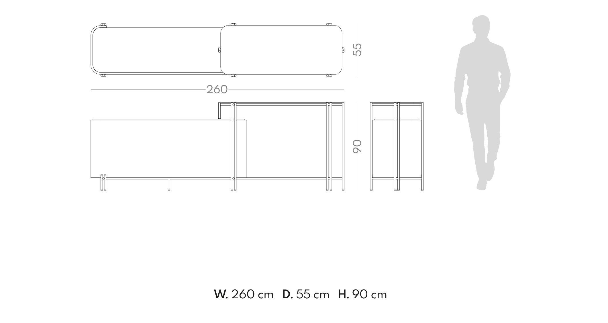 Деревянный и стеклянный барный шкаф PRADDY Natur ARCH-00124682 - Вид №5