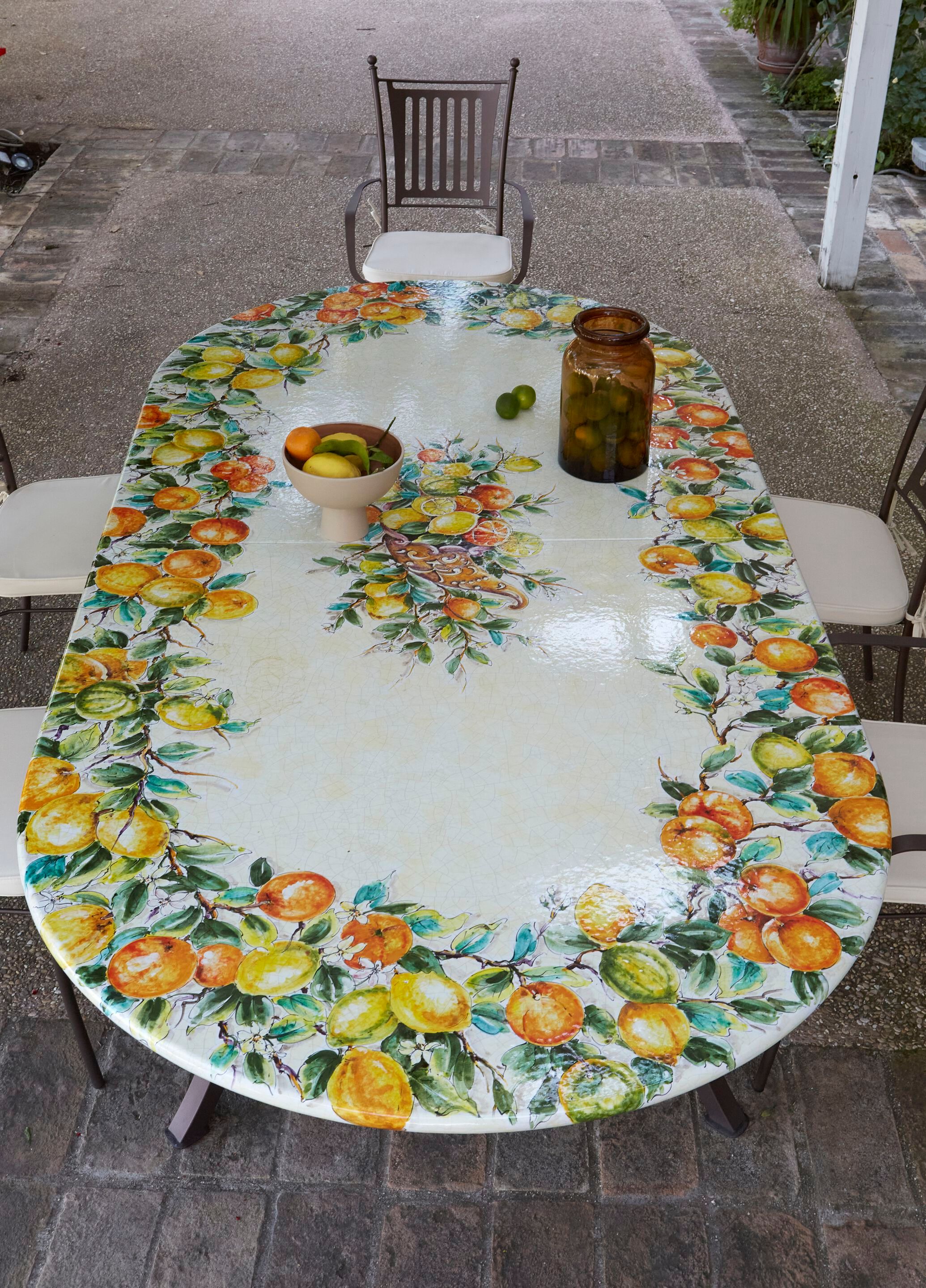 Садовый стол из фаянса и нержавеющей стали DOMIZIANI классический ARCH-00114435 - Вид №1