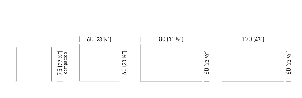 Квадратный / прямоугольный стол из Compactop® GABER Claro / Step ARCH-00035086 - Вид №2
