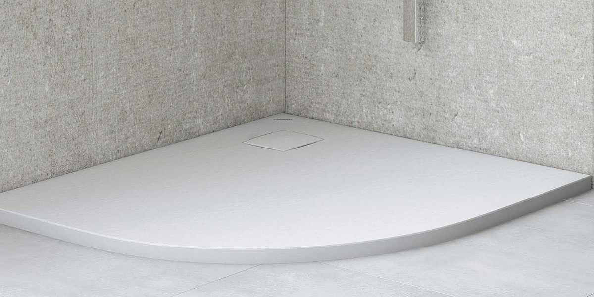 ДУШЕВОЙ ПОДДОН УГЛОВОЙ MALENKE 100X100 СМ STONE COVER WHITE McBath Q7 - Вид №1