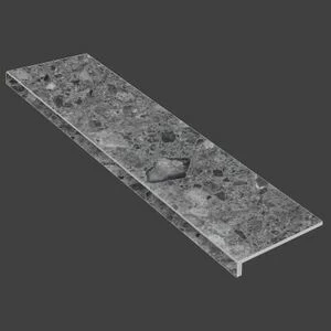 Граните Ступень Герда черный лаппатированная 1200x320