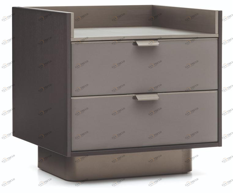 Minotti Прикроватная тумбочка из лакированной древесины с ящиками Darren sun-id-1424333