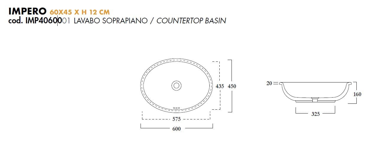 Керамическая овальная столешница Olympia Ceramica Империя ARCH-00076016 - Вид №2