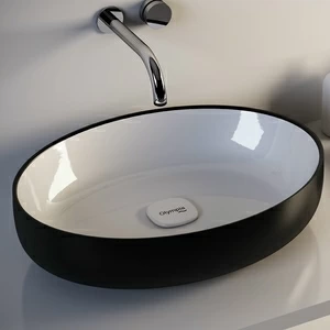 MET42O60BN Накладная раковина на столешницу  овальная Olympia Ceramica