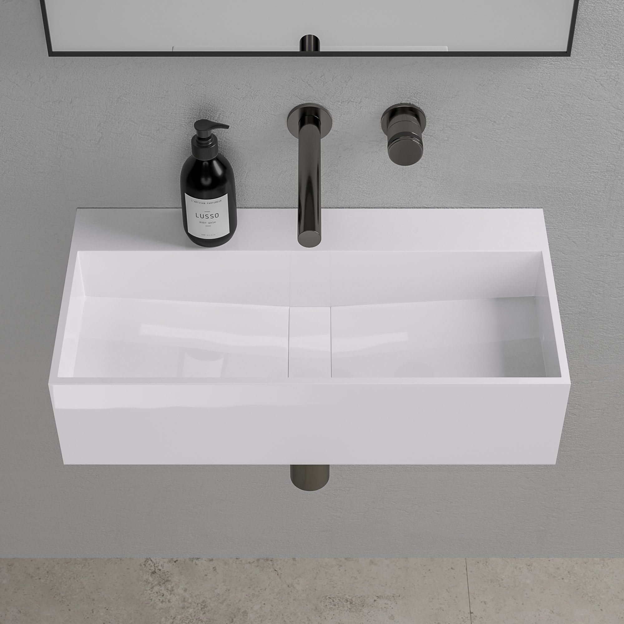 Одиночный подвесной умывальник из смолы LUSSO Thinn ARCH-00093532 - Вид №7