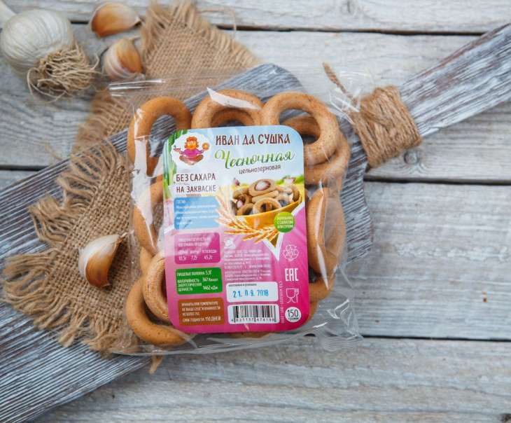 2078 Сушка чесночная цельнозерновая на закваске Вкусляндия  - Вид №2