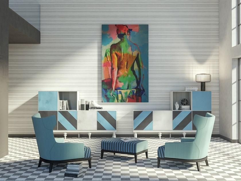 MOMENTI Кресло с обивкой из ткани с подлокотниками The black attitude Pn-302 - Вид №4