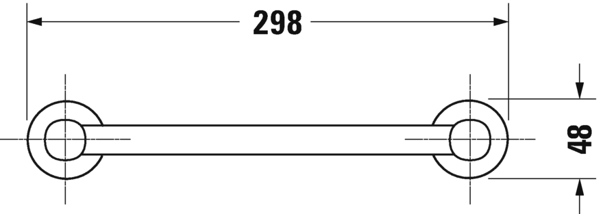 009914..00 Поручень для ванны D-Code #009914 298 мм Хром Duravit - Вид №2