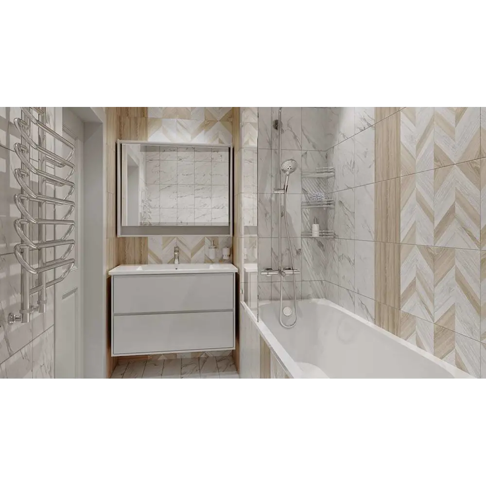 Плитка настенная Marble 25х35 см 1.4 м² цвет белый 82109478 STLM-2047859 BELANI  - Вид №5