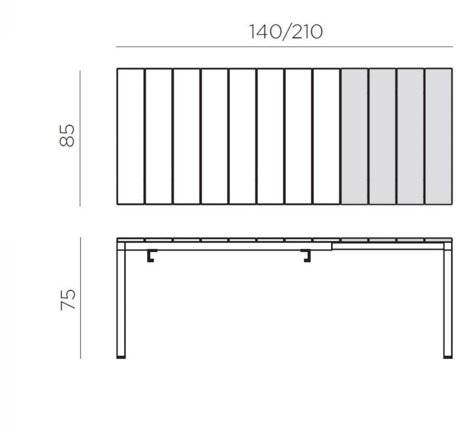 Nardi Выдвижной прямоугольный алюминиевый стол Rio sun-id-1456913 - Вид №1