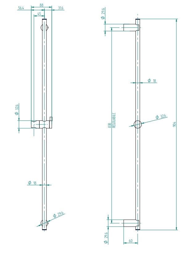 Стержень из нержавеющей стали с ручным душем Zazzeri Z316 MONO ARCH-00118652 - Вид №1