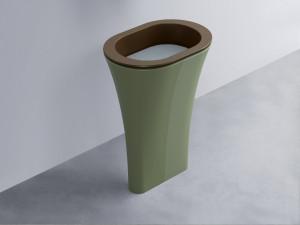 AMLA65-CA+AMPILO-BR+AMCOLO-AG Раковина Amedeo Ovale отдельностоящая cielo Enjoy + Amedeo