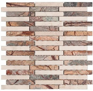 Ideamarmo Мозаика из тропического леса и травертина Ramage Rmg 1102