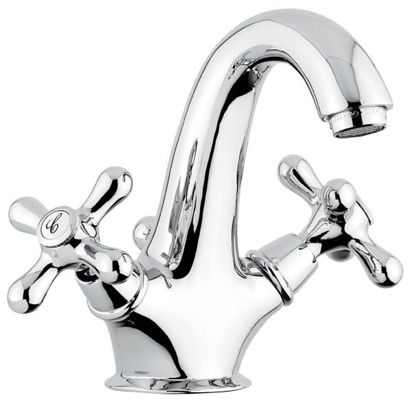 12013BC Смеситель Deco Classic с донным клапаном для раковины, цвет белый-хром EMMEVI Decò classic