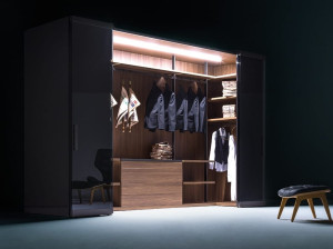 Шкаф из дерева и стекла