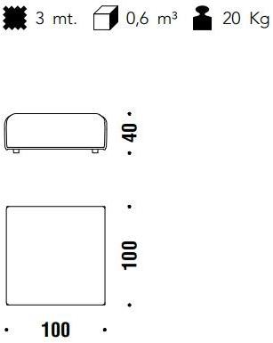 Moroso Квадратный пуф со съемным чехлом из ткани M.a.s.s.a.s sun-id-1404852 - Вид №3